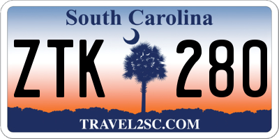 SC license plate ZTK280