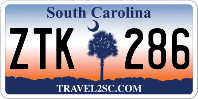 SC license plate ZTK286