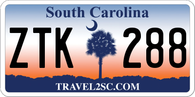 SC license plate ZTK288