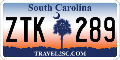 SC license plate ZTK289