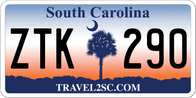 SC license plate ZTK290