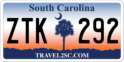 SC license plate ZTK292