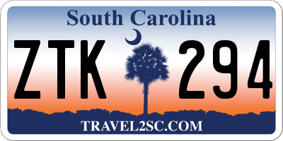 SC license plate ZTK294