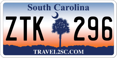 SC license plate ZTK296