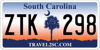 SC license plate ZTK298