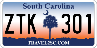 SC license plate ZTK301
