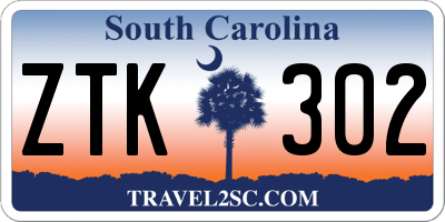 SC license plate ZTK302
