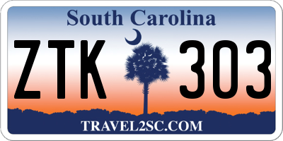 SC license plate ZTK303