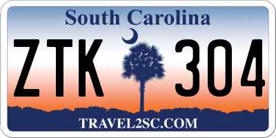 SC license plate ZTK304