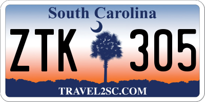 SC license plate ZTK305