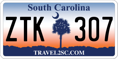 SC license plate ZTK307