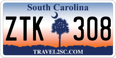 SC license plate ZTK308