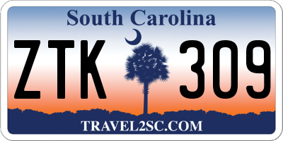 SC license plate ZTK309