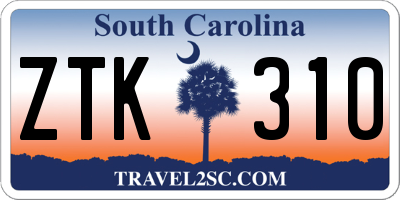 SC license plate ZTK310