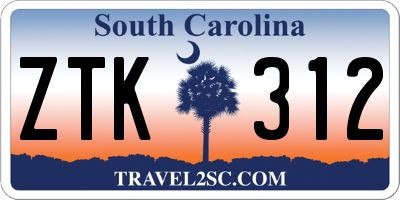 SC license plate ZTK312