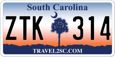 SC license plate ZTK314