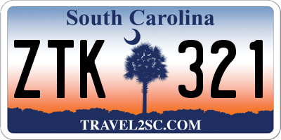 SC license plate ZTK321