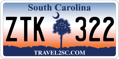 SC license plate ZTK322