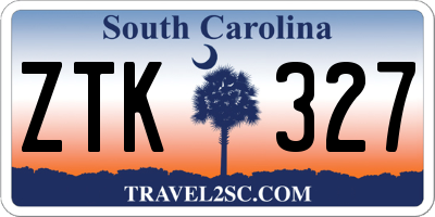 SC license plate ZTK327