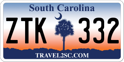 SC license plate ZTK332
