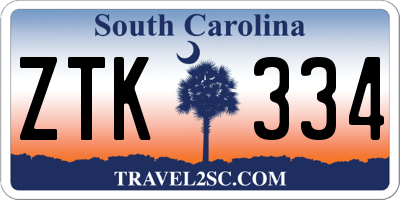 SC license plate ZTK334