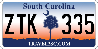 SC license plate ZTK335
