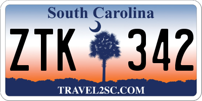 SC license plate ZTK342