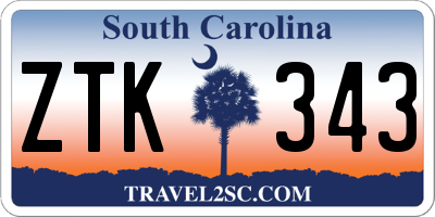 SC license plate ZTK343