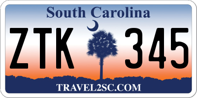 SC license plate ZTK345