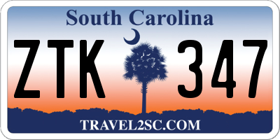 SC license plate ZTK347