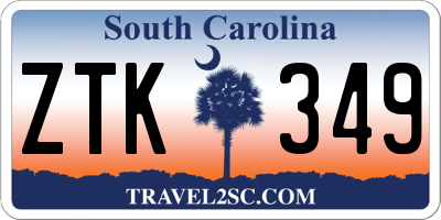 SC license plate ZTK349