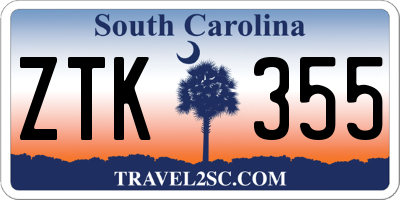 SC license plate ZTK355