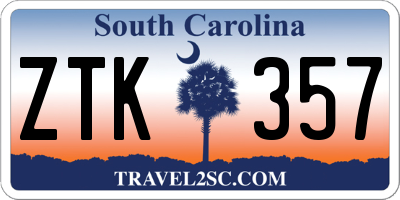 SC license plate ZTK357