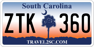 SC license plate ZTK360