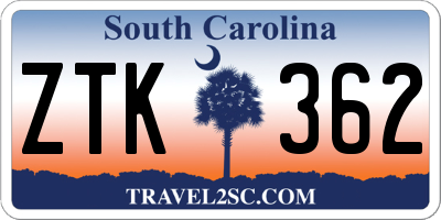 SC license plate ZTK362