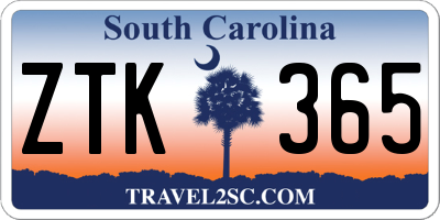 SC license plate ZTK365