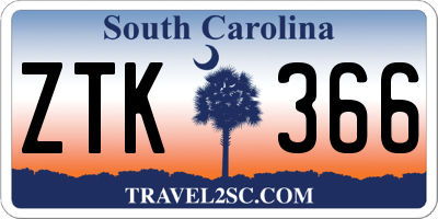 SC license plate ZTK366