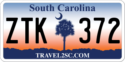 SC license plate ZTK372
