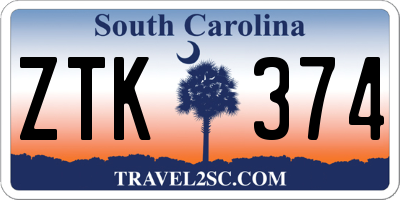 SC license plate ZTK374