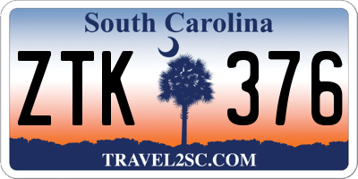 SC license plate ZTK376