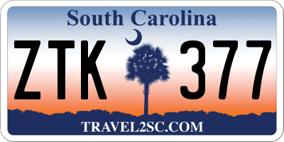 SC license plate ZTK377
