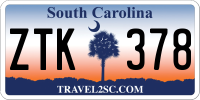 SC license plate ZTK378