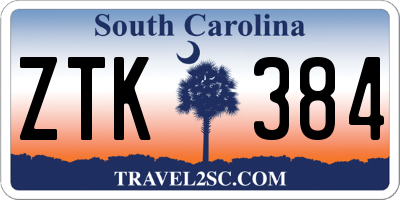 SC license plate ZTK384