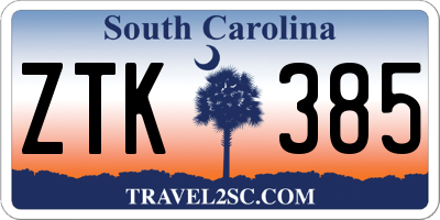 SC license plate ZTK385