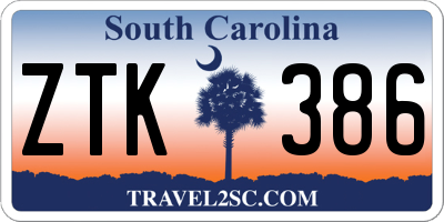 SC license plate ZTK386