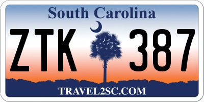 SC license plate ZTK387