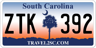 SC license plate ZTK392
