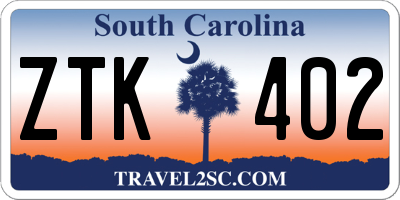 SC license plate ZTK402
