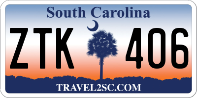 SC license plate ZTK406