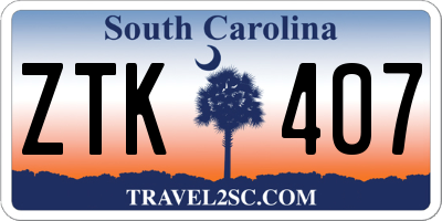 SC license plate ZTK407